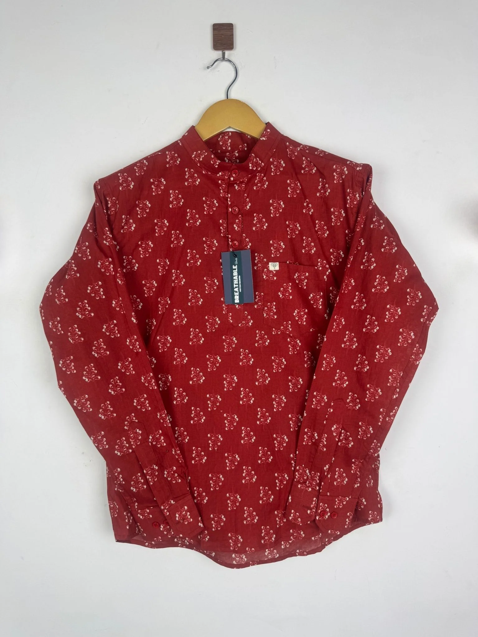Aura Red Floral Short Kurta - Image 3