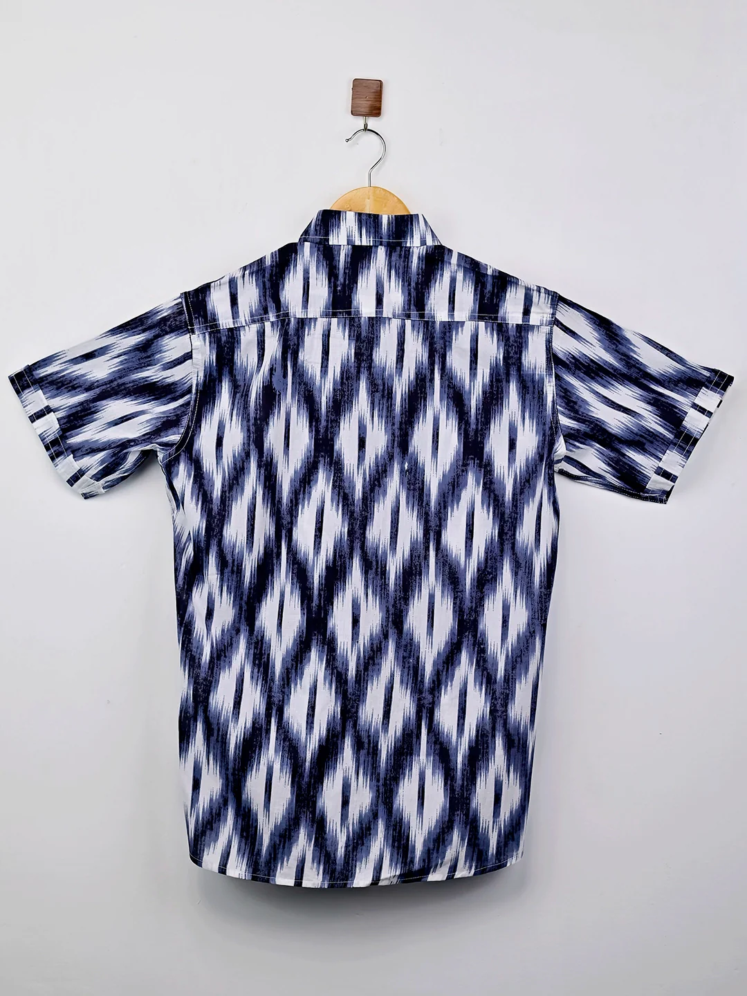 Black-Grey Abstract Half-Sleeves Shirt - Image 3