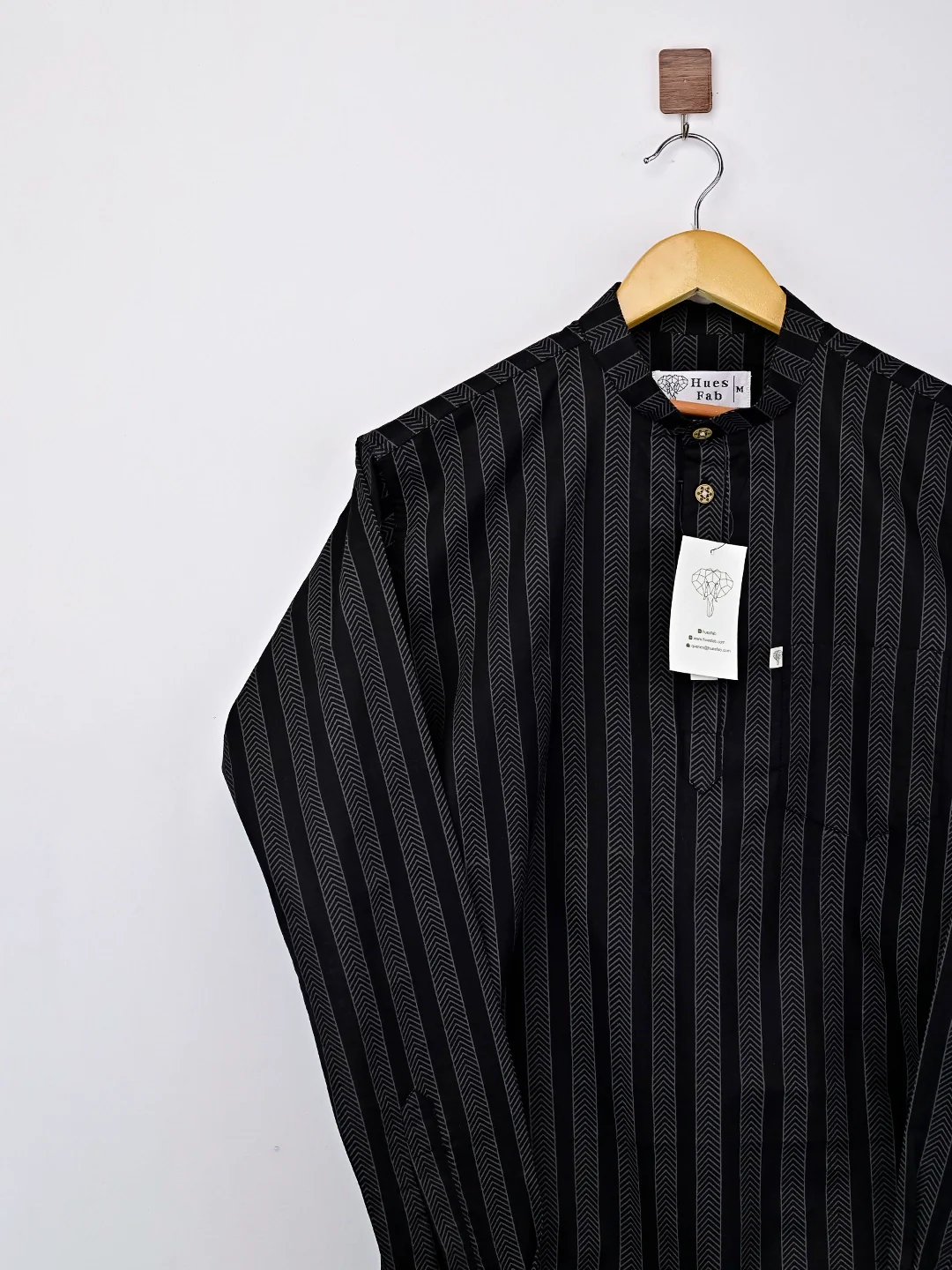 black grey lining short kurta