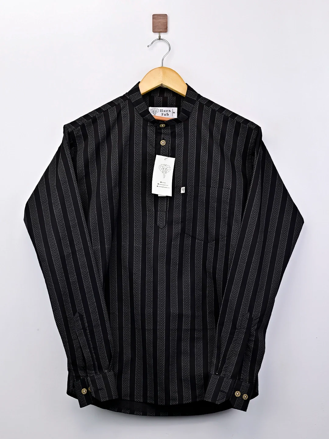 black grey lining short kurta - Image 2