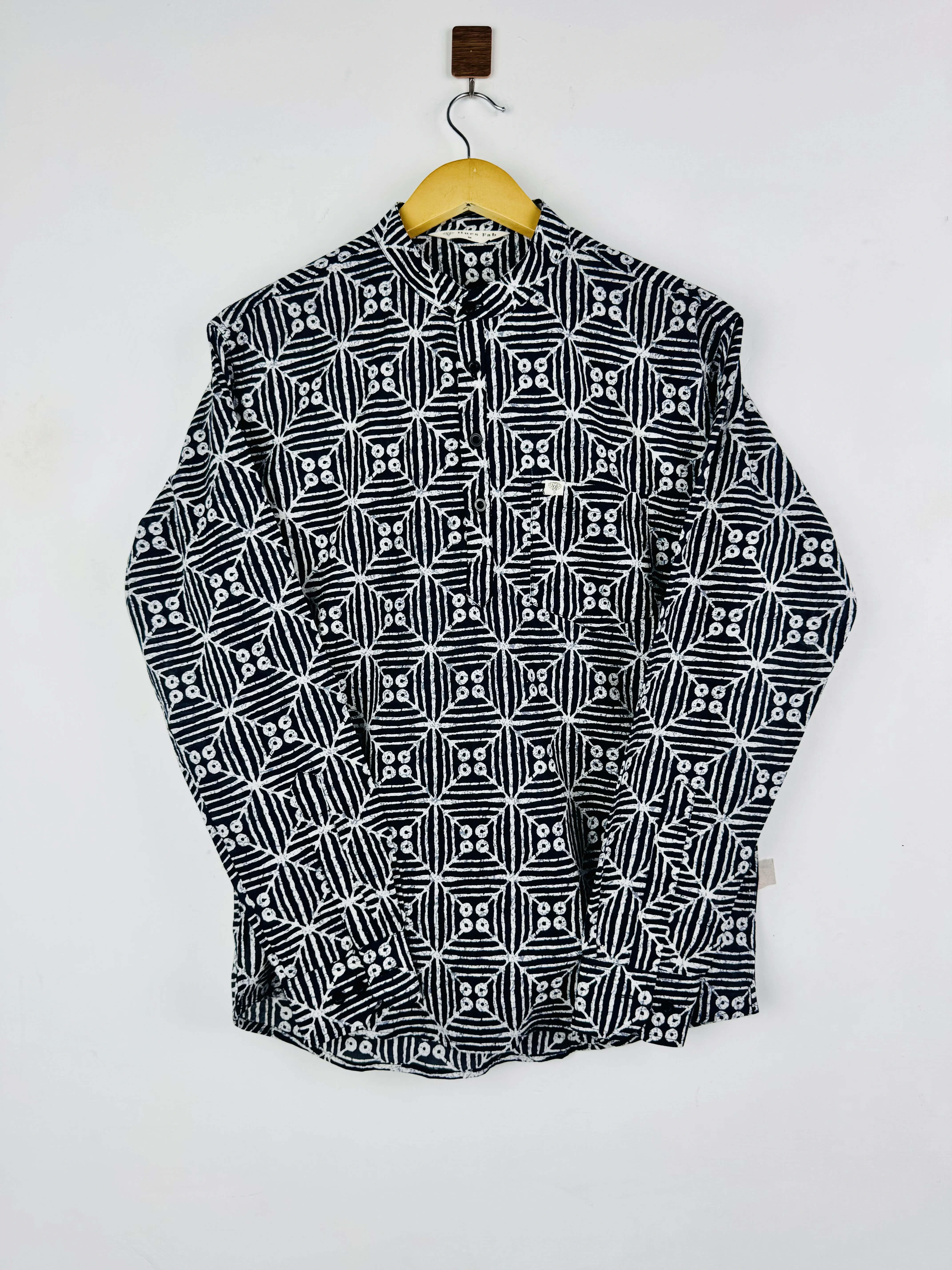 Black Matrix Printed Short Kurta - Image 3