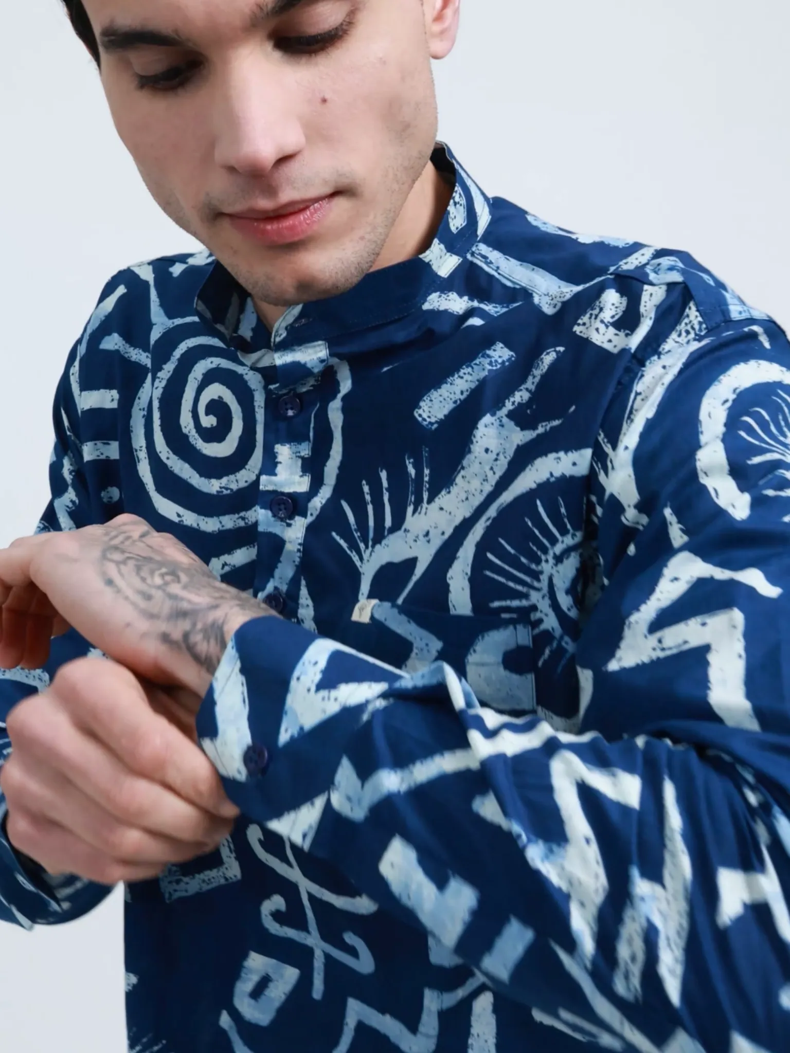 Blue Celestial Printed Short Kurta - Image 3