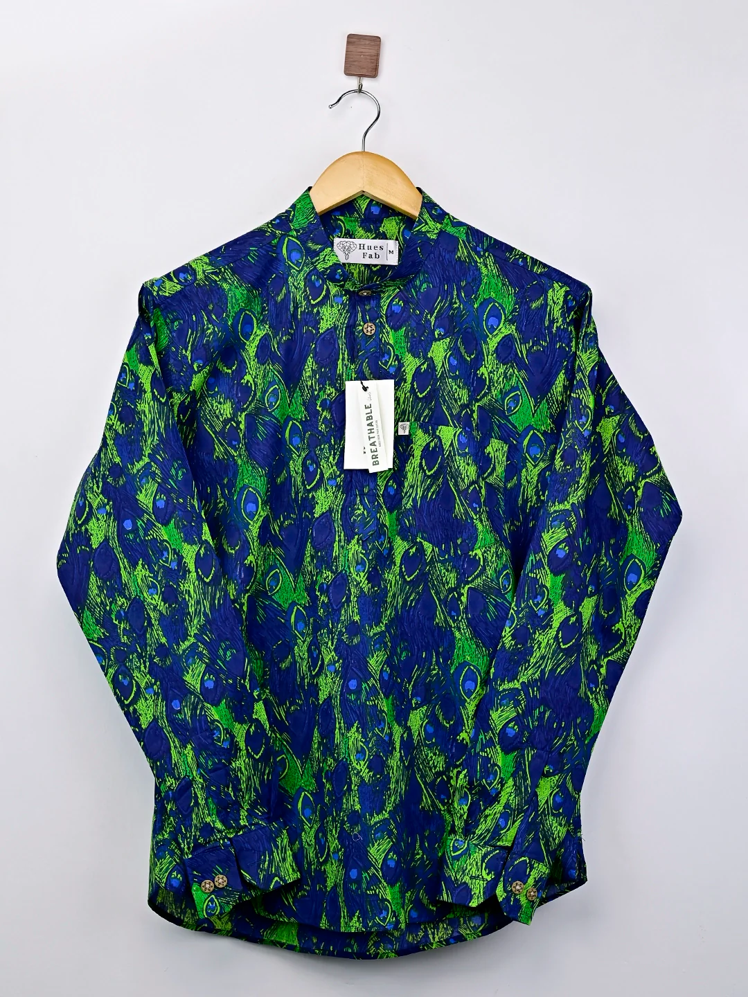 blue - green peacock short kurta - Image 2