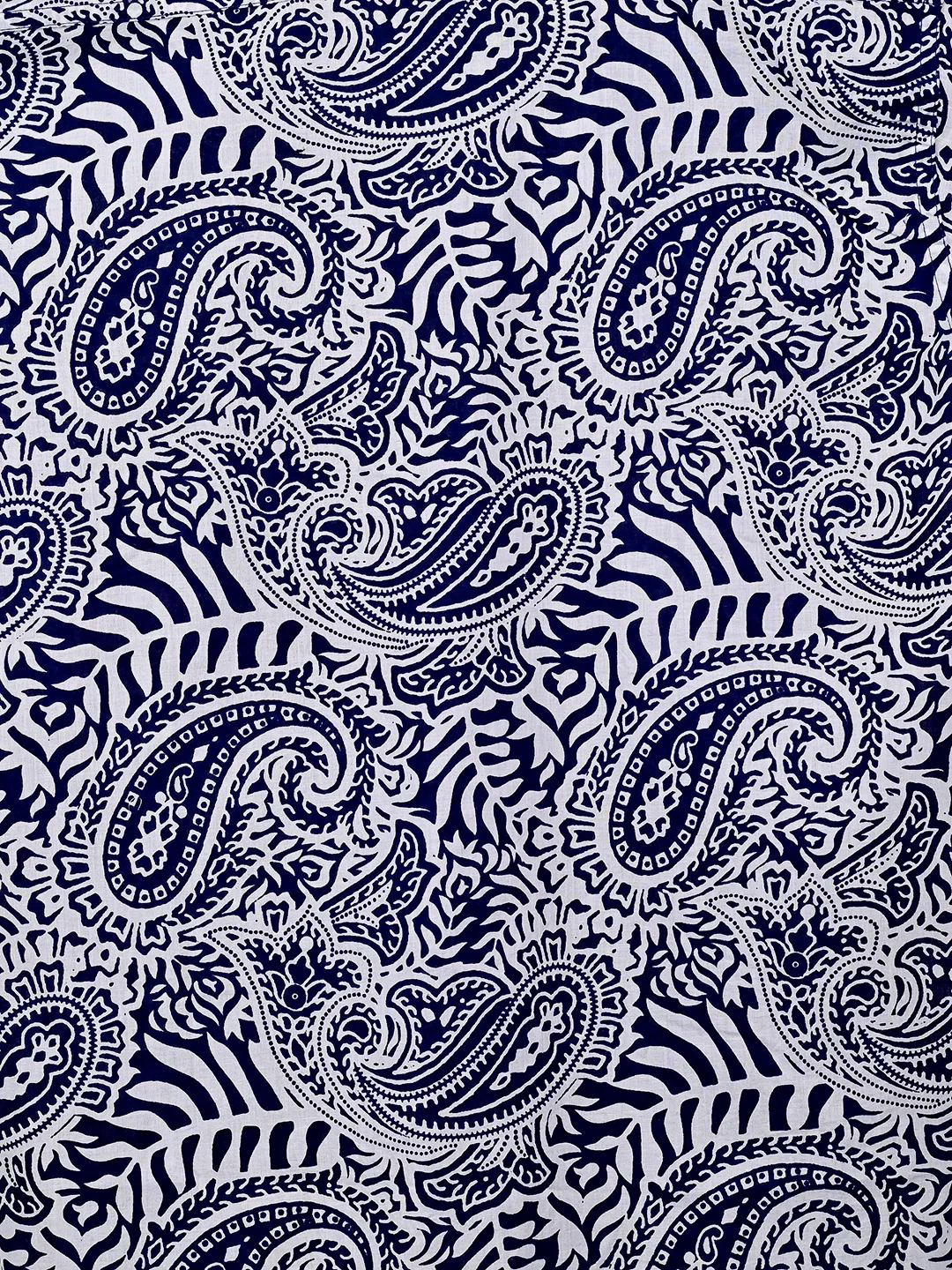 Blue Paisley Printed Half Sleeve Shirt - Image 4