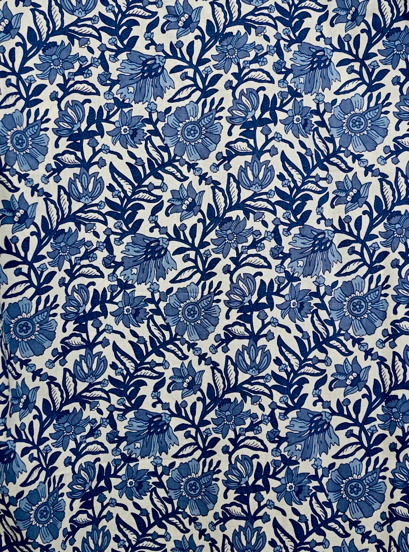 Blue-White Floral Full Sleeves Shirt - Image 4