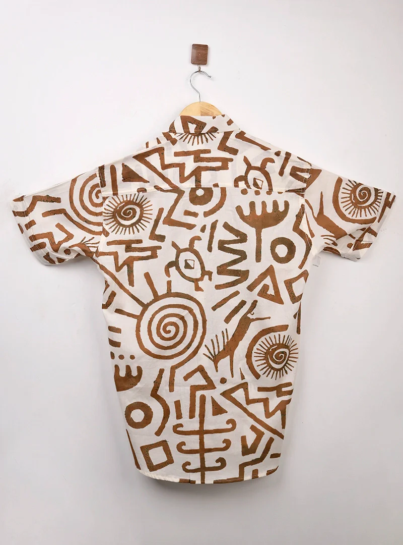 Brown Celestial Half Sleeves Shirt - Image 3