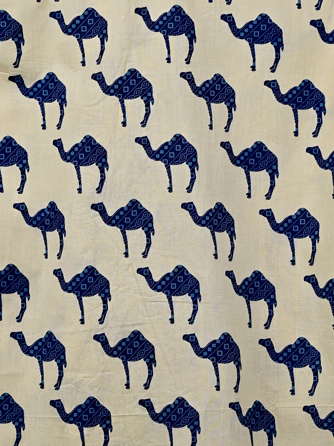 Cream-Blue Camel printed Half Sleeves shirt - Image 4