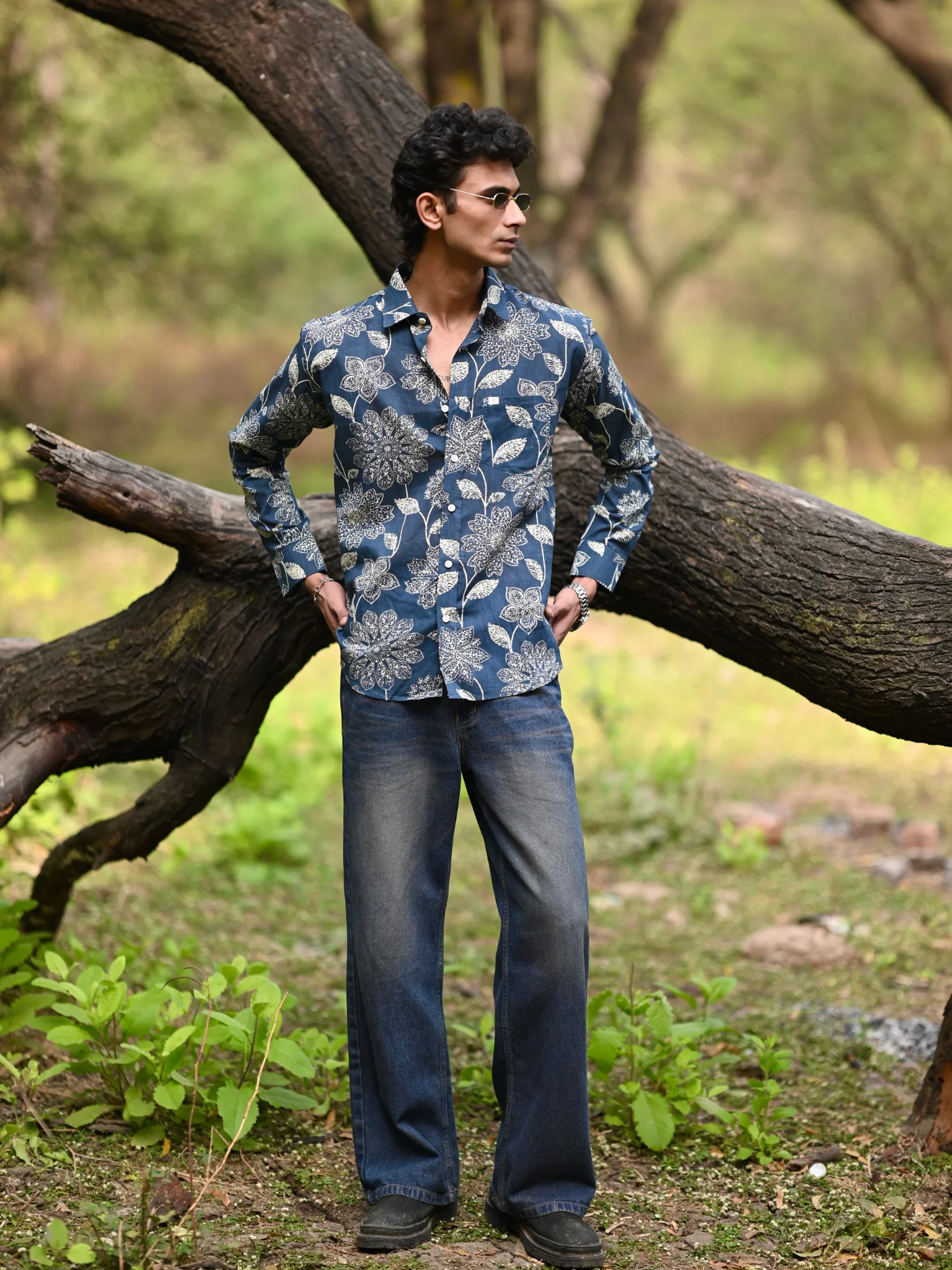 Forest Indigo Full Sleeves Shirt