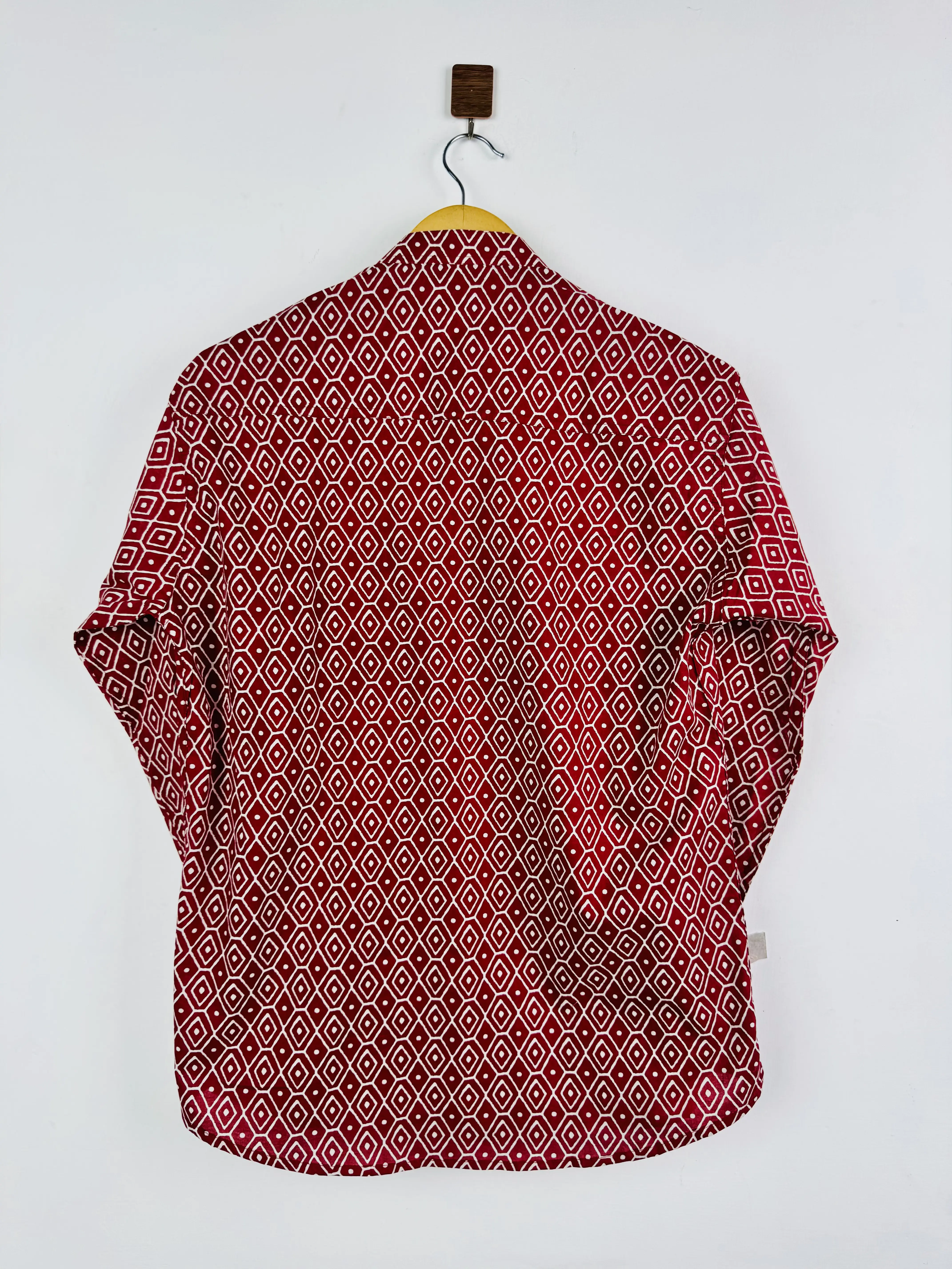 Maroon Blocks Printed Short Kurta - Image 3