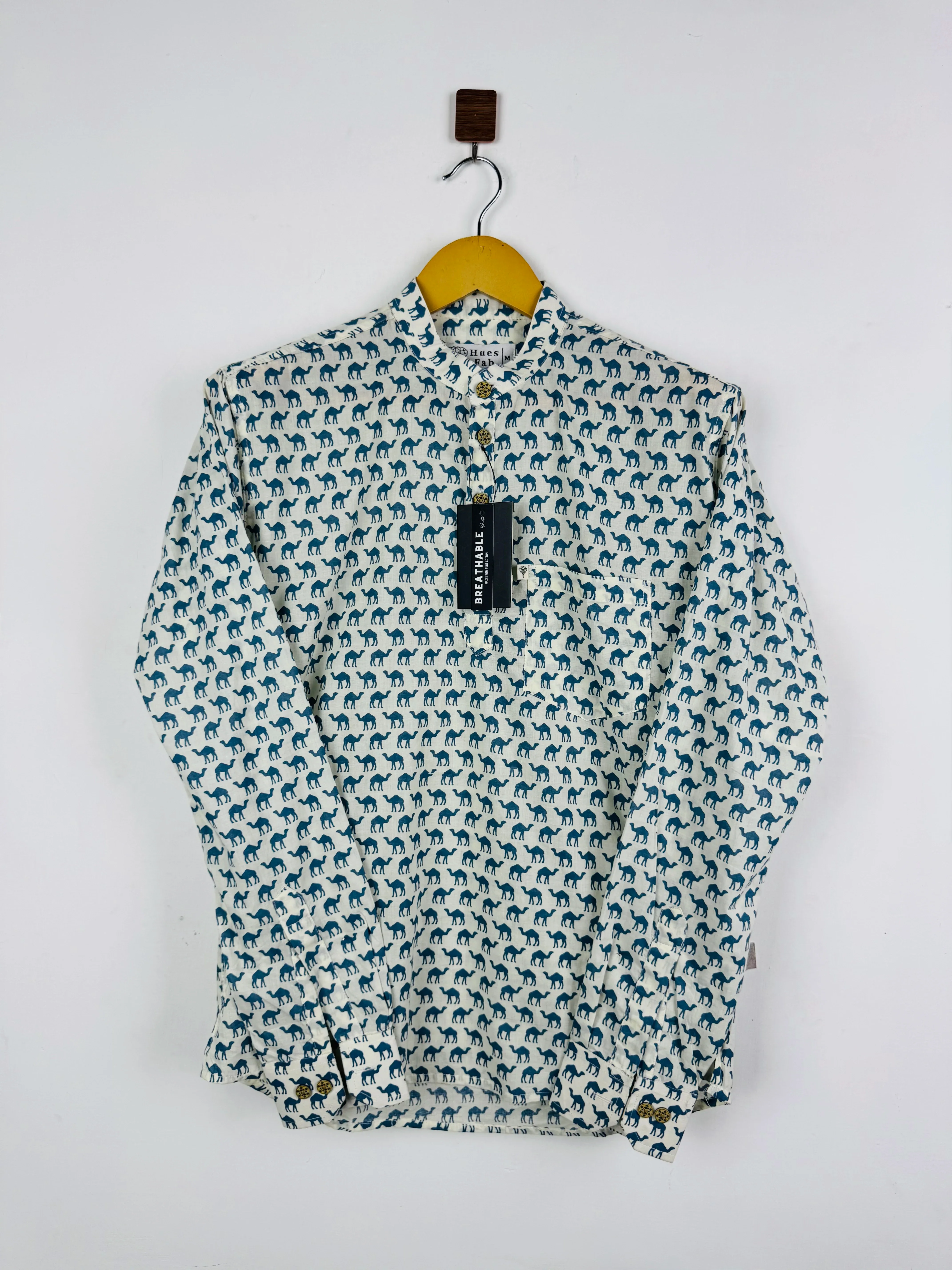 Micro Blue Camel Short Kurta - Image 2