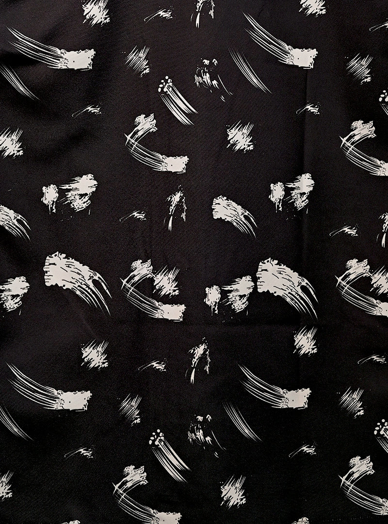 Monochrome Brushstroke Cuban Collar Resort Shirt - Image 4