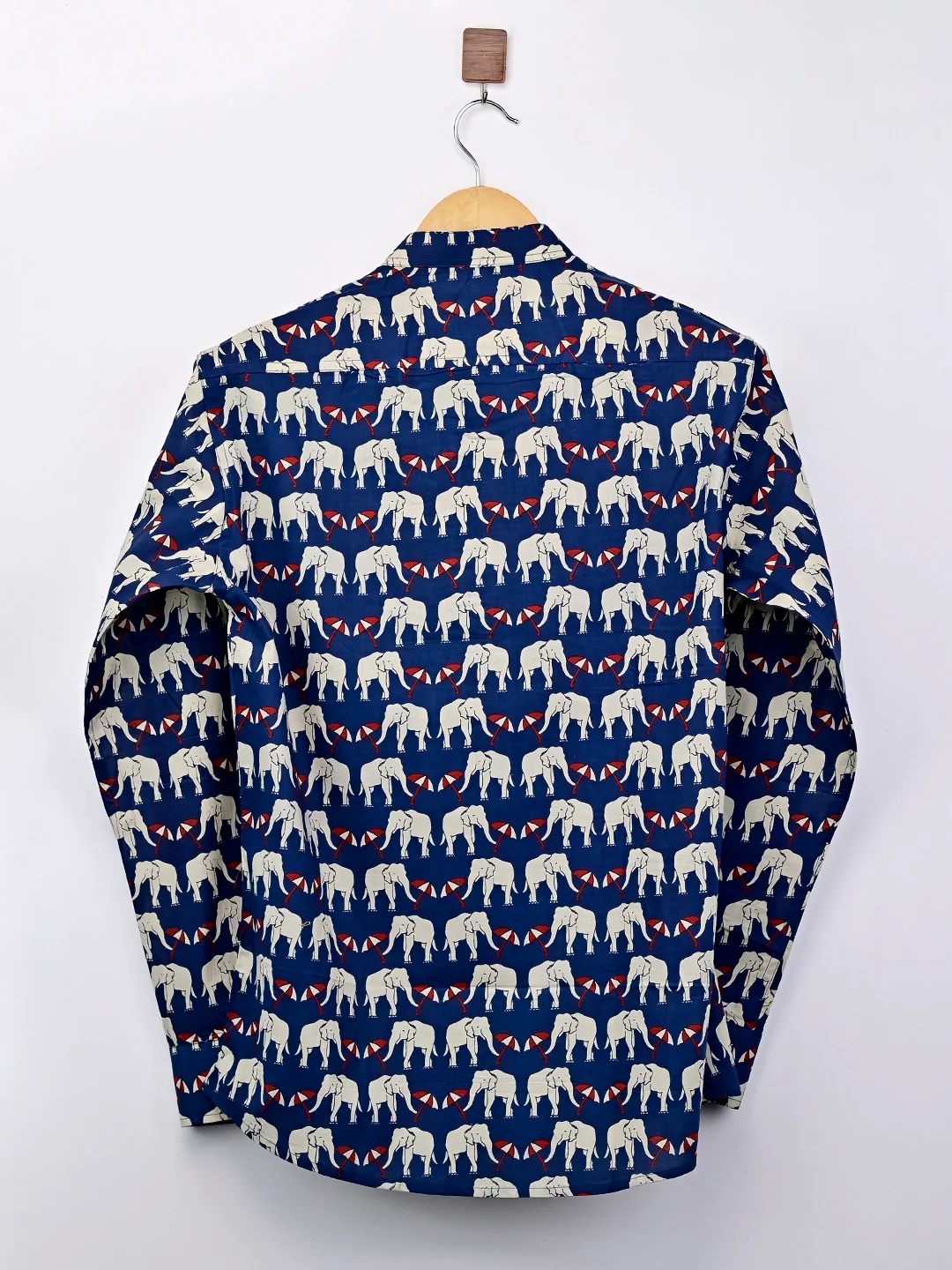 Navy Blue Elephant Umbrella Printed Short Kurta - Image 5
