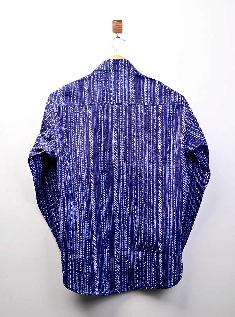 navy blue kantha Full Sleeves Shirt - Image 3