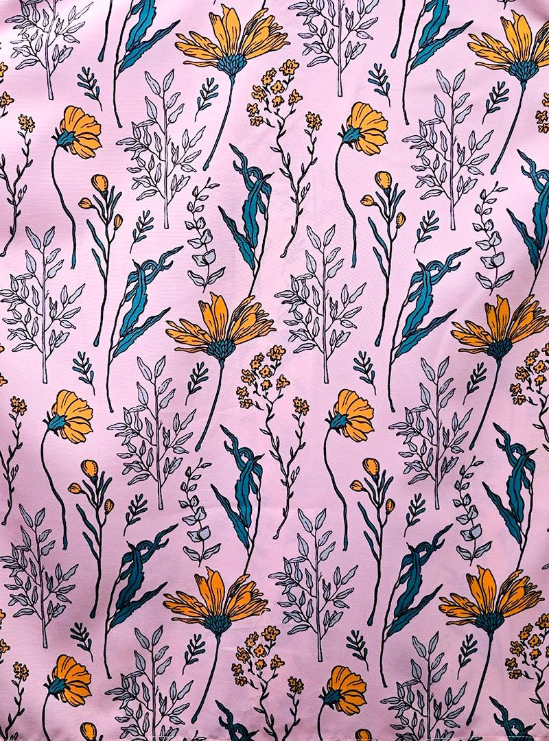 Pink Floral Cuban Collar Resort Shirt - Image 4