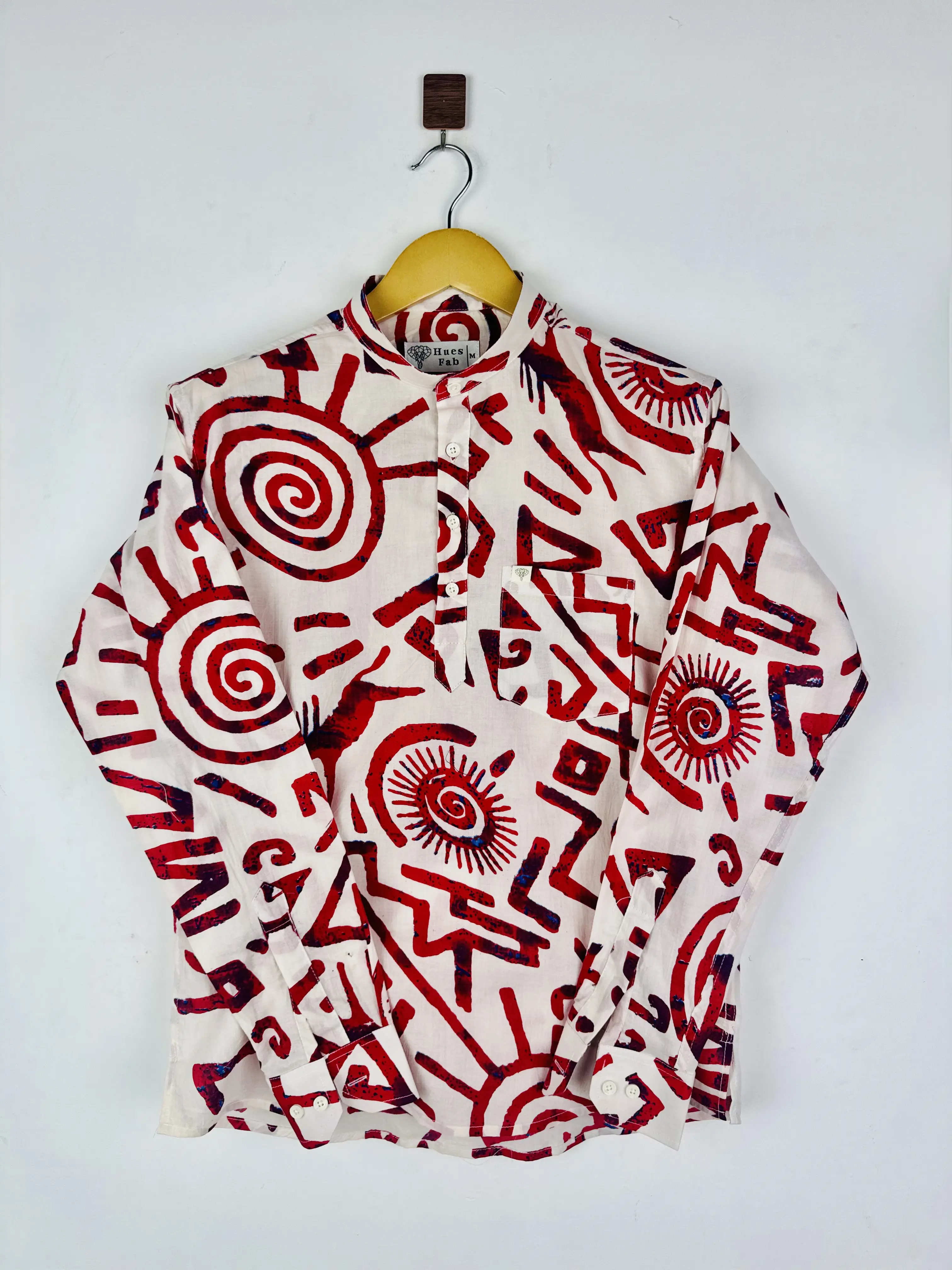 Red Celestial Printed Short Kurta - Image 3
