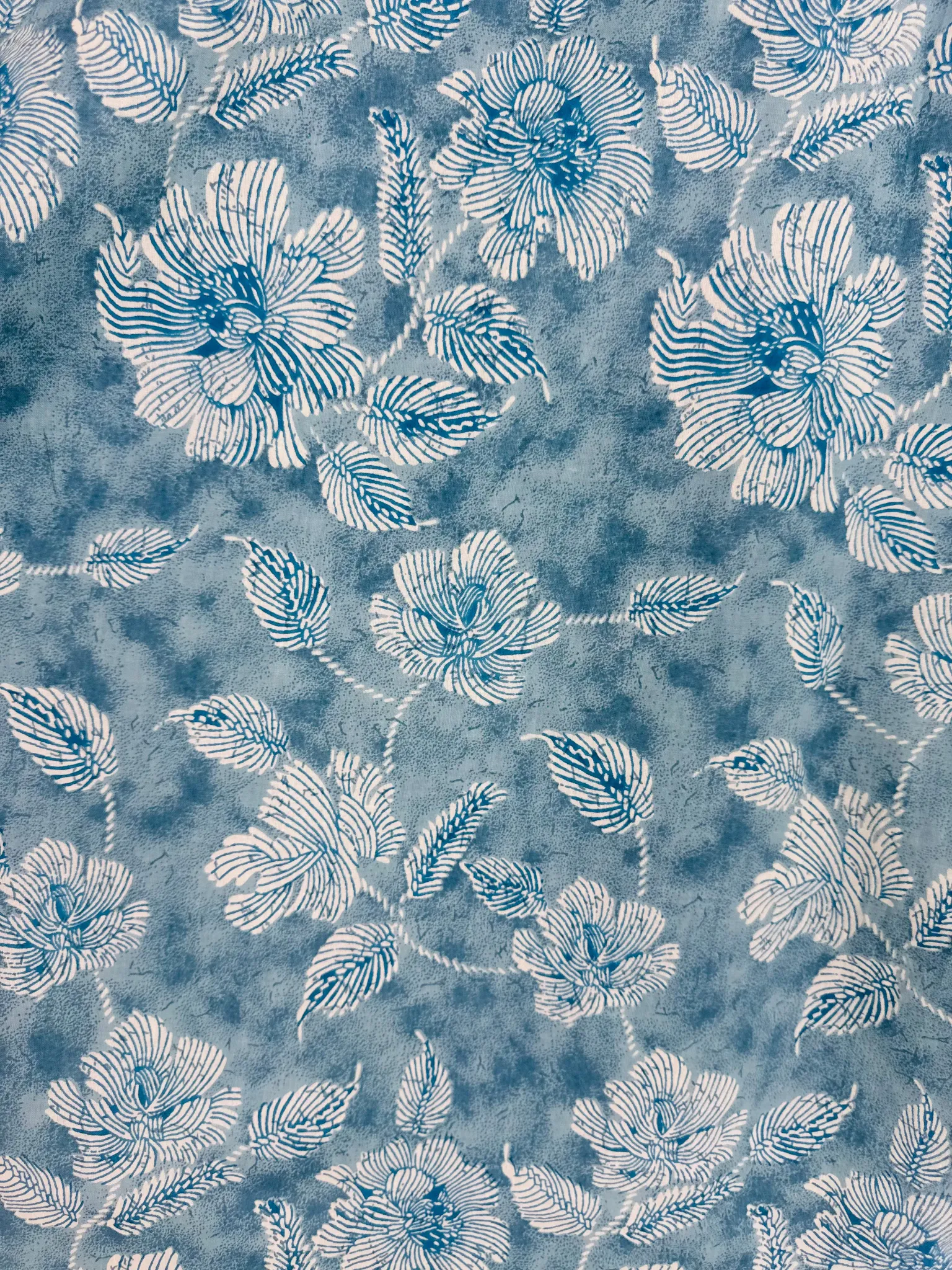 Sky Blue Tiedye floral Printed short kurta - Image 4