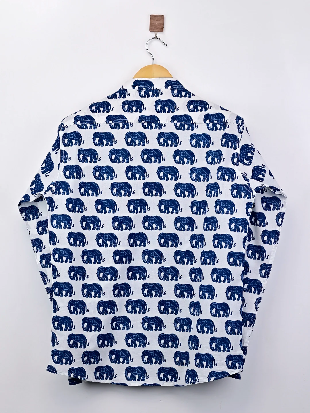 white blue elephant printed short kurta - Image 3