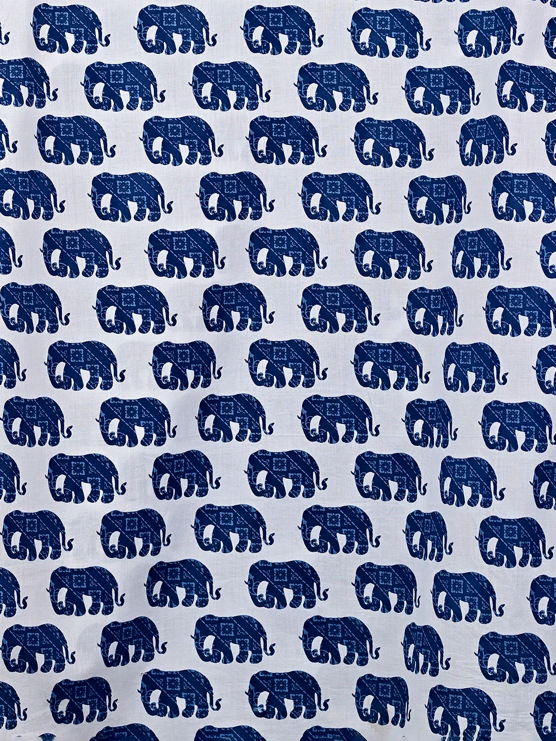 white blue elephant printed short kurta - Image 4
