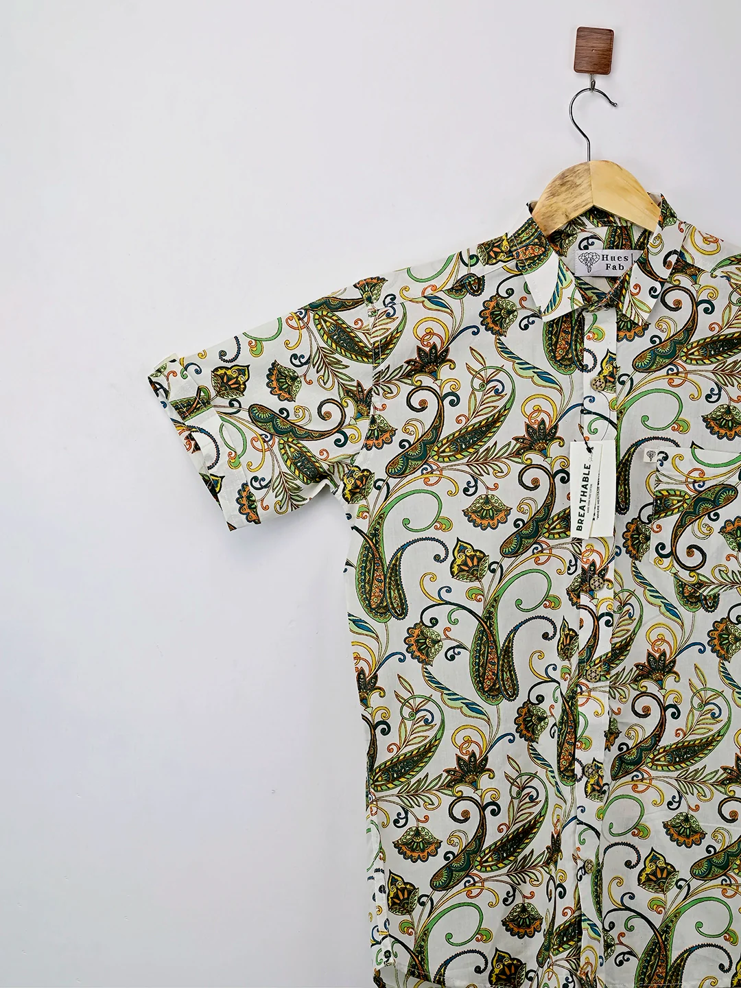 white self pattern half sleeve shirt