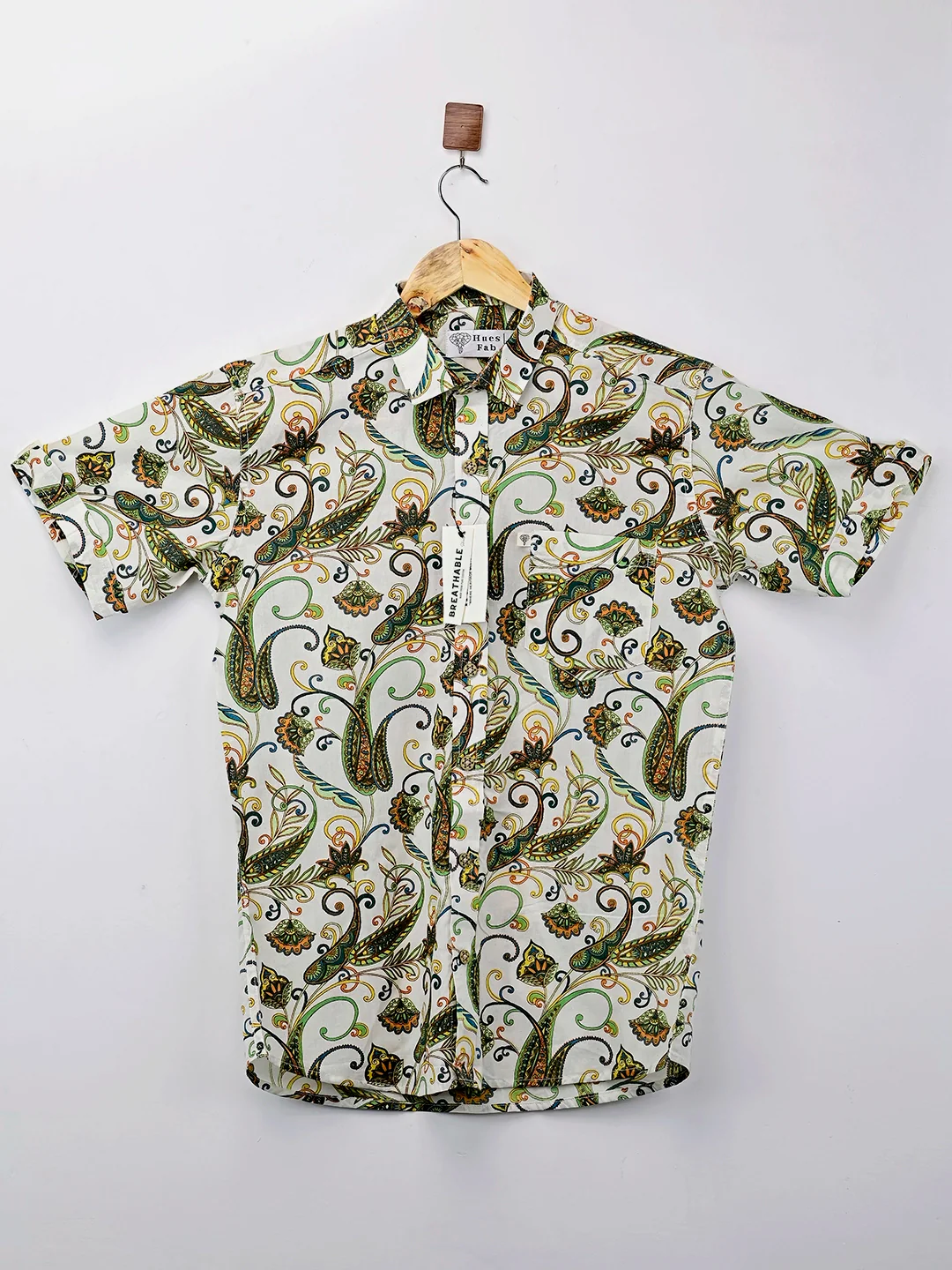 white self pattern half sleeve shirt - Image 2
