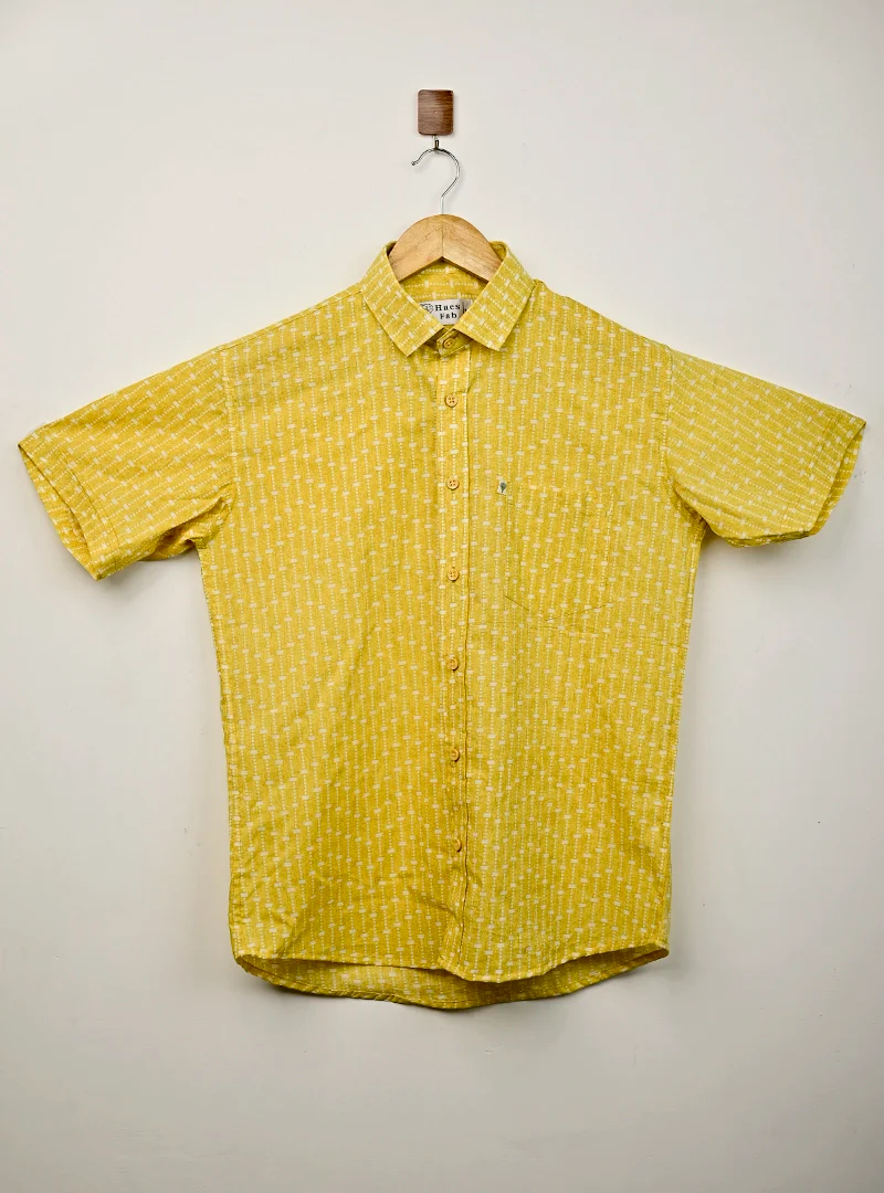 yellow Stripe Pop Half Sleeves Shirt - Image 2