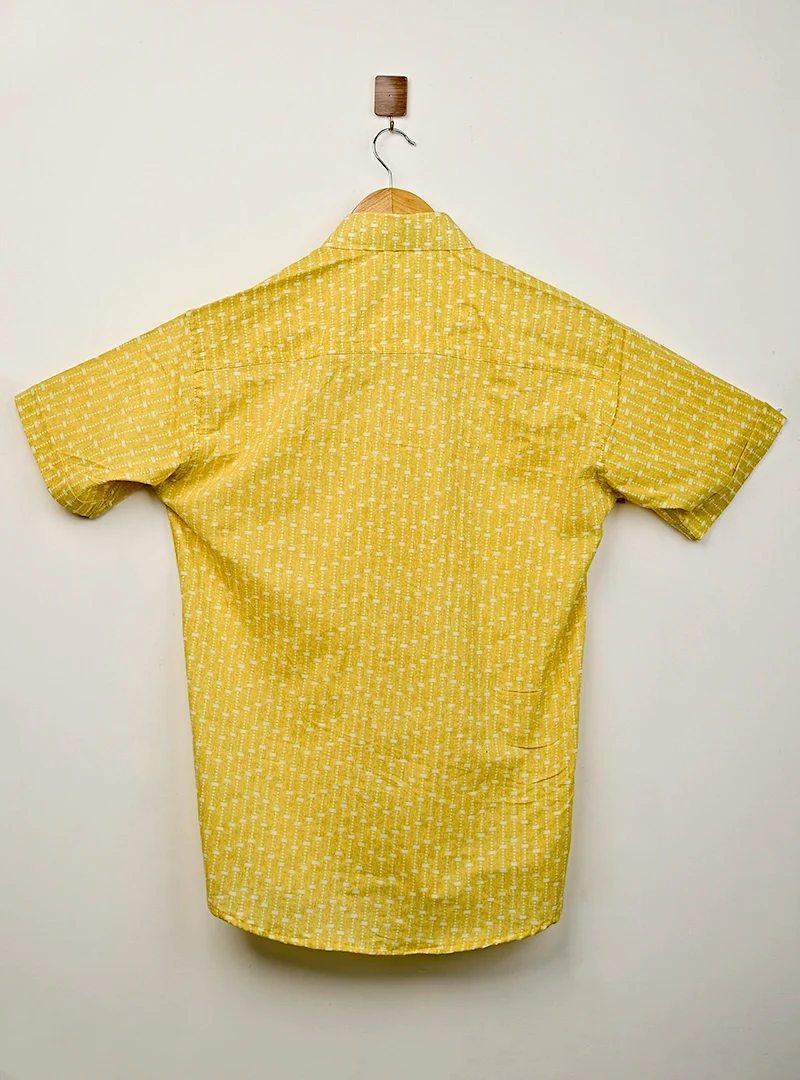 yellow Stripe Pop Half Sleeves Shirt - Image 3