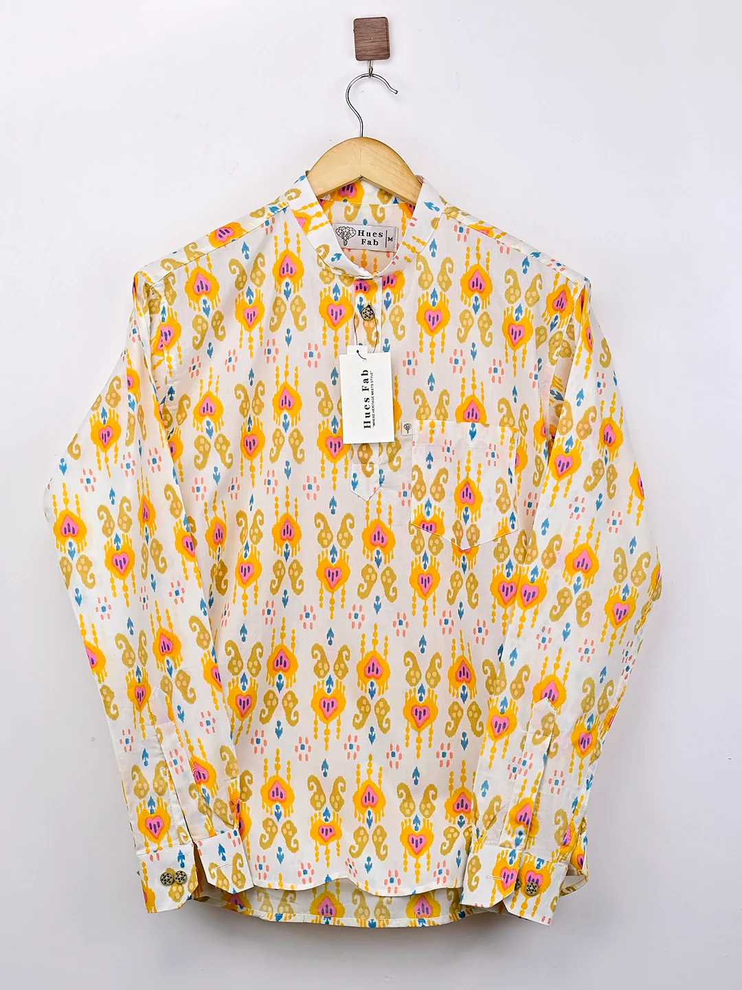 yellow-white ikat short kurta - Image 4