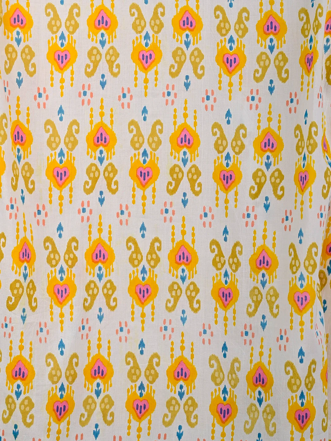 yellow-white ikat short kurta - Image 6